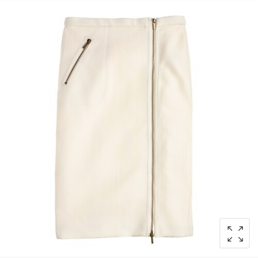 JCrew pencil zipper skirt ivory